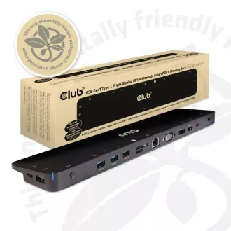 Club3D Priključna postaja USB-C 14v1, 1xDP, 1xHDMI, 1xVGA, 2xUSB-C, 5xUSB, 1xRJ45, 1x3,5 mm, siva