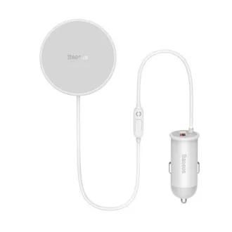 Baseus CW01 magnetni nosilec z brezžičnim polnjenjem (za prezračevalno rešetko) 15W 25W, bela
