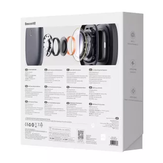 Baseus Bowie H2 TWS brezžične slušalke Bluetooth 5.2, sive barve Baseus Bowie H2 TWS brezžične slušalke Bluetooth 5.2, sive barve