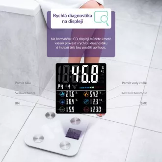 TrueLife FitScale W6 BT - Bioelektrična impedančna tehtnica bluetooth - bela