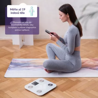 TrueLife FitScale W6 BT - Bioelektrična impedančna tehtnica bluetooth - bela