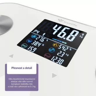 TrueLife FitScale W6 BT - Bioelektrična impedančna tehtnica bluetooth - bela