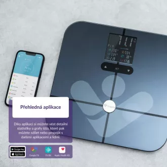 TrueLife FitScale W7 BT - Bioelektrična impedančna tehtnica bluetooth - črna TrueLife FitScale W7 BT - Bioelektrična impedančna tehtnica bluetooth - črna