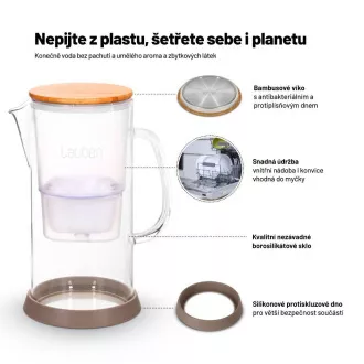 Lauben stekleni vrč za filtriranje vode 32GW - vrč za filtriranje