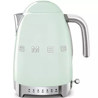 Smeg KLF04PGEU električni čajnik, 1, 7 l (7 skodelic), 2400 W, slog 50. let, nadzor temperature, 7 programov, pastelno zelena