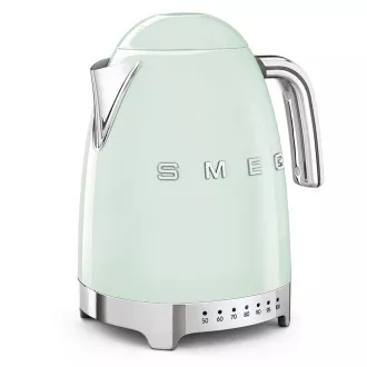 Smeg KLF04PGEU električni čajnik, 1, 7 l (7 skodelic), 2400 W, slog 50. let, nadzor temperature, 7 programov, pastelno zelena