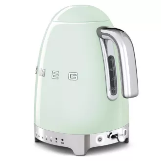 Smeg KLF04PGEU električni čajnik, 1, 7 l (7 skodelic), 2400 W, slog 50. let, nadzor temperature, 7 programov, pastelno zelena