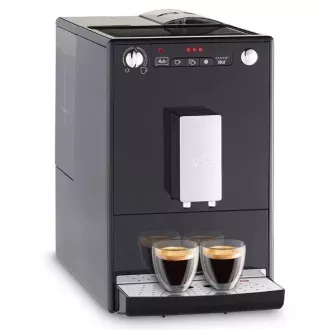 MELITTA Solo Frosted Black, aparat za kavo, 15 Bar, 2 skodelici naenkrat, vgrajen mlinček, nemlečni recept, črna