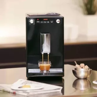 MELITTA Solo Frosted Black, aparat za kavo, 15 Bar, 2 skodelici naenkrat, vgrajen mlinček, nemlečni recept, črna