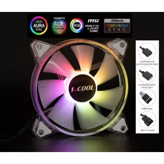 1stCOOL Ventilator AURA EVO CRYSTAL, 120 mm, ARGB 1stCOOL Ventilator AURA EVO CRYSTAL, 120 mm, ARGB