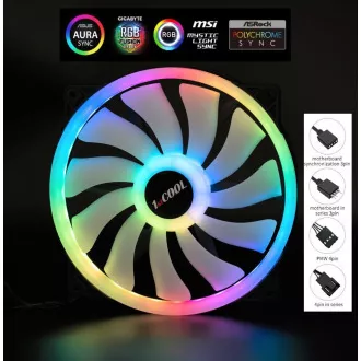 1stCOOL Ventilator AURA EVO, 200 mm, ARGB