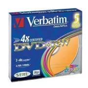 VERBATIM DVD RW(5-pack)Slim/Color//4x/DLP/4,7 GB