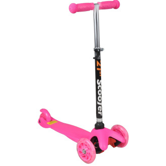 MINI SCOOTER trikolesni skuter s svetlečimi kolesi, roza