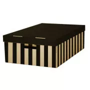Škatla za arhiviranje s pokrovom 56x37x18cm črna 10kg zmogljivost 2 kosa