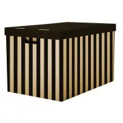 Škatla za arhiviranje s pokrovom 56x37x36cm črna nosilnost 15kg 2ks