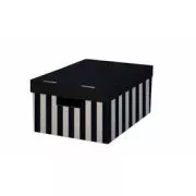 Škatla za arhiviranje s pokrovom 28x37x18cm, črni karton, nosilnost 5kg, 2 kosa