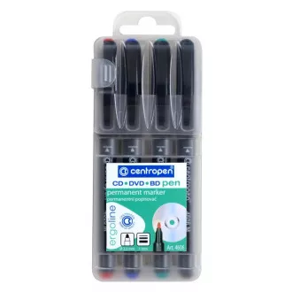 Marker Centropen 4606/4 CD/DVD/BD 4 barve valjasta konica 1 mm