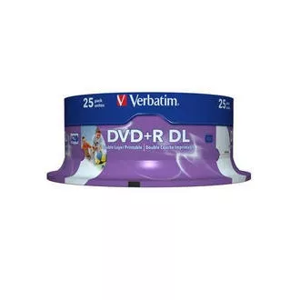VERBATIM DVD R (25-kratni paket)/vreteno z dvojno plastjo 8X 8,5 GB za tiskanje s črnilom