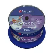 VERBATIM DVD R(50 kosov)Dvojni sloj/vreteno/8X/8,5 GB/tiskljiv/NoID