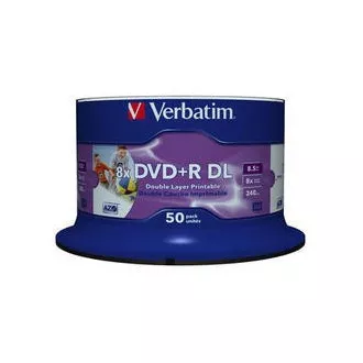 VERBATIM DVD R(50 kosov)Dvojni sloj/vreteno/8X/8,5 GB/tiskljiv/NoID
