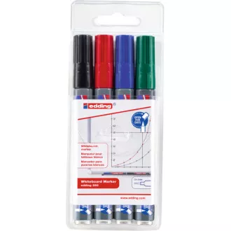 Edding 250/4 marker za bele table 4 barve z valjčno konico 1,5-3 mm za ponovno polnjenje Edding 250/4 marker za bele table 4 barve z valjčno konico 1,5-3 mm za ponovno polnjenje