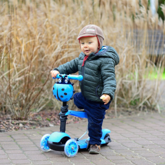 Otroški skuter 2v1 BERUŠKA s kolesi LED, modra