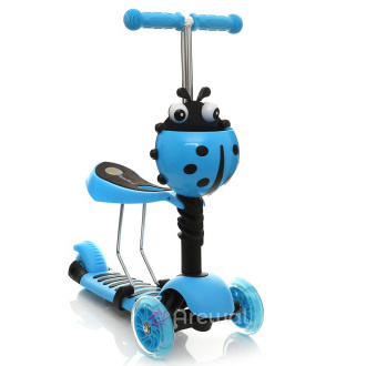 Otroški skuter 3v1 BERUŠKA s kolesi LED, modra