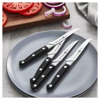 ZWILLING komplet nožev za steak, 4 deli, iz nerjavečega jekla, zaščita, 57 HRC, ročaj s tremi zakovicami - Pro