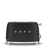 Smeg TSF01BLMEU opekač/toaster, 2 opekača, 6 stopenj opekanja, predal za drobtine, stil. 50. leta, mat črna