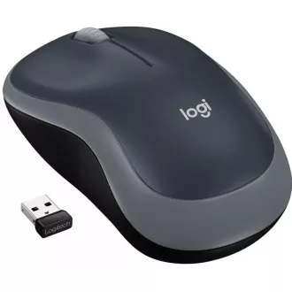 Logitech brezžična miška M185, ključ USB, siva