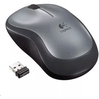 Logitech brezžična miška M185, ključ USB, siva