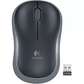 Logitech brezžična miška M185, ključ USB, siva
