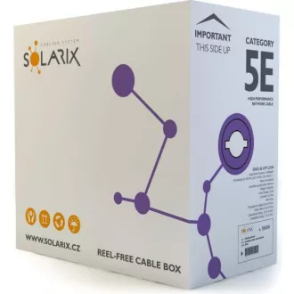 Instalacijski kabel Solarix UTP, Cat5E, žica, LSOH, škatla 305m SXKD-5E-UTP-LSOH