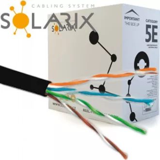 Instalacijski kabel Solarix zunanji gel UTP, Cat5E, žica, PE, škatla 305m SXKD-5E-UTP-PEG