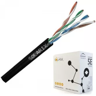 Instalacijski kabel Solarix zunanji gel UTP, Cat5E, žica, PE, škatla 305m SXKD-5E-UTP-PEG