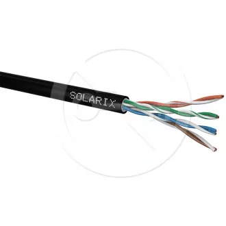 Instalacijski kabel Solarix zunanji gel UTP, Cat5E, žica, PE, škatla 305m SXKD-5E-UTP-PEG