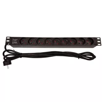 19" distribucijska plošča LEXI-Net 9x230V, kabel 3m, 1U