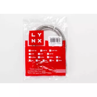 LYNX povezovalni kabel Cat5E, UTP - 1, 5m, siv