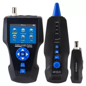 Tester LAN kablov TLCD8601S z LCD zaslonom, koaksialni kabel, Cat3/Cat5E/Cat6/Cat7, UTP/STP, USB, PoE, ping, sonda, preprečevanje zanke