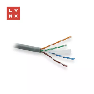 LYNX UTP kabel, Cat6, LSOH, varjen, notranji, siv, škatla 305m