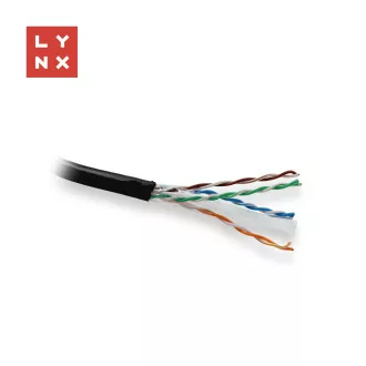 LYNX UTP kabel, Cat6, PE (Fca), varjen, zunanji, črn, škatla 305m