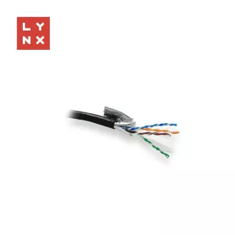 LYNX FTP kabel Cat6, PE (Fca), varjen, zunanji, črn, tuljava 305 m