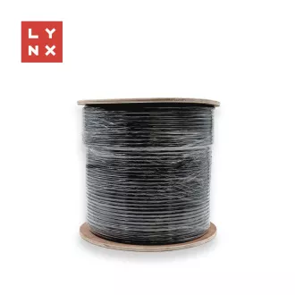 LYNX FTP kabel Cat6, PE (Fca), varjen, zunanji, črn, tuljava 305 m