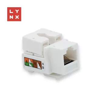 LYNX keystone UTP Cat5e, 90 stp., bela