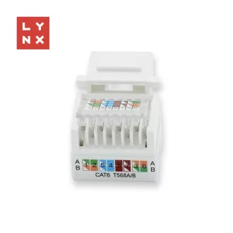LYNX keystone UTP Cat6, samorezni, 90sp., bela