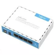 MikroTik hAP Lite (classic), 650MHz CPU, 32MB RAM, 4x LAN, integriran 2,4GHz Wi-Fi, WPS, vključeno. L4