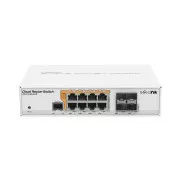 MikroTik Cloud Router Switch CRS112-8P-4S-IN, 400MHz CPU, 128MB RAM, 8xLAN, PoE max. 67W, 4xSFP reža, vključno z L5 licenco