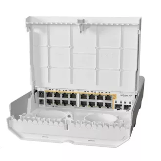 MikroTik Cloud Router Switch CRS318-16P-2S OUT, 800MHz CPU, 256MB, 16x10/100/1000 (PoE-out), 2xSFP , vključno z L5, zunanji