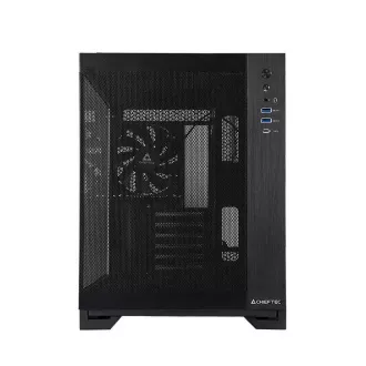 Ohišje CHIEFTEC VISIO AIR, ATX, 1x USB-C 3.2, 2x USB 3.0, 3x 140 mm ventilator, črno