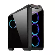 CHIEFTEC ohišje STALLION II, ATX, 1x USB-C 3.2, 2x USB 3.1, 1x USB 2.0, 4x 120mm RGB ventilator, črno